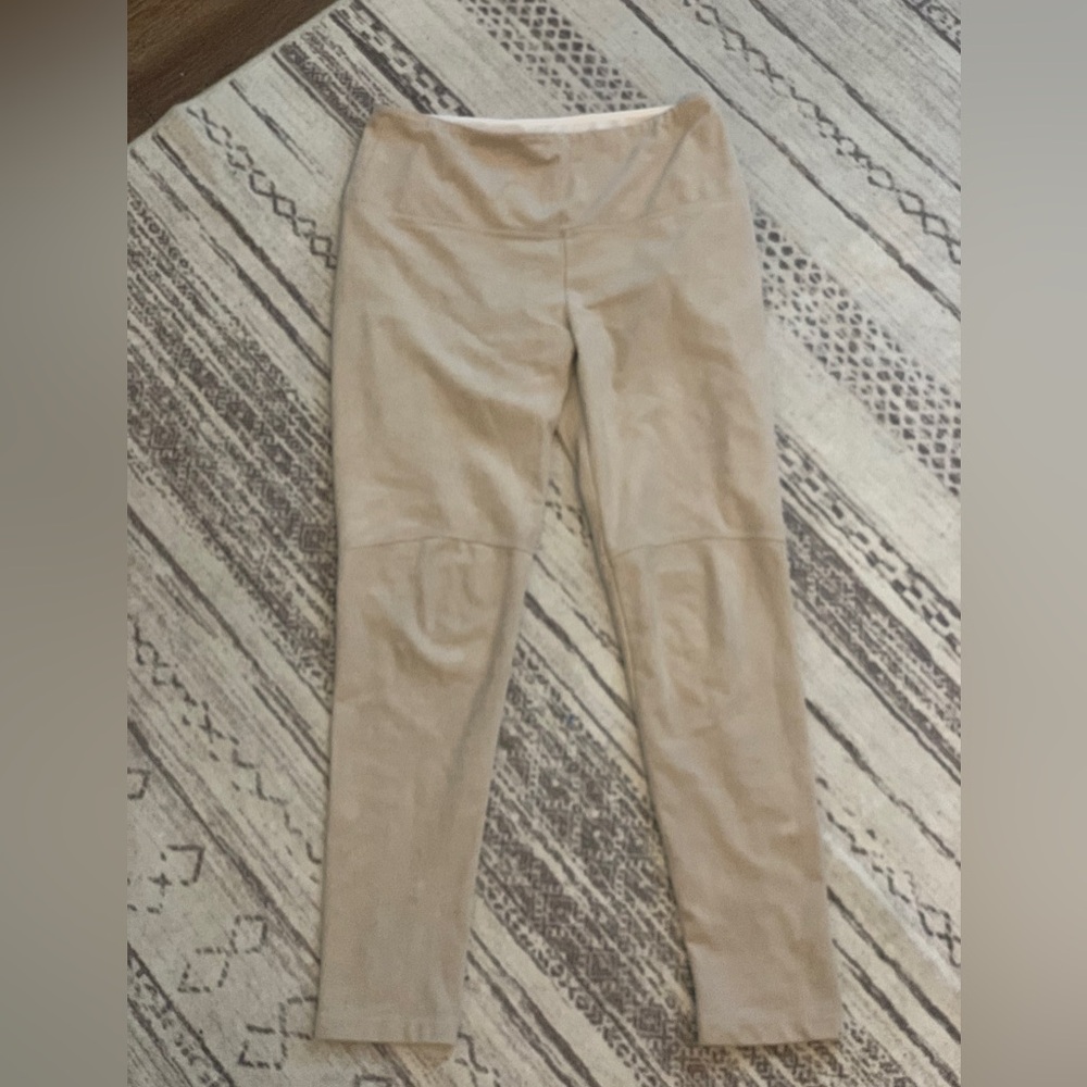 Tan faux suede leggings